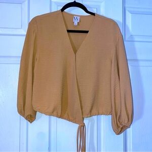 Worthington Tan Wrap Top